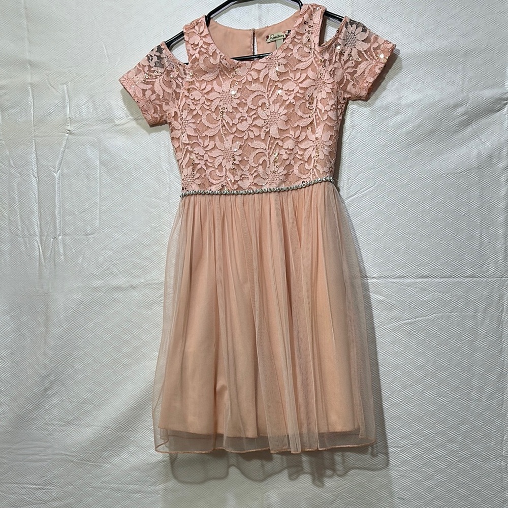Elegant Pink Lace Kids Dress